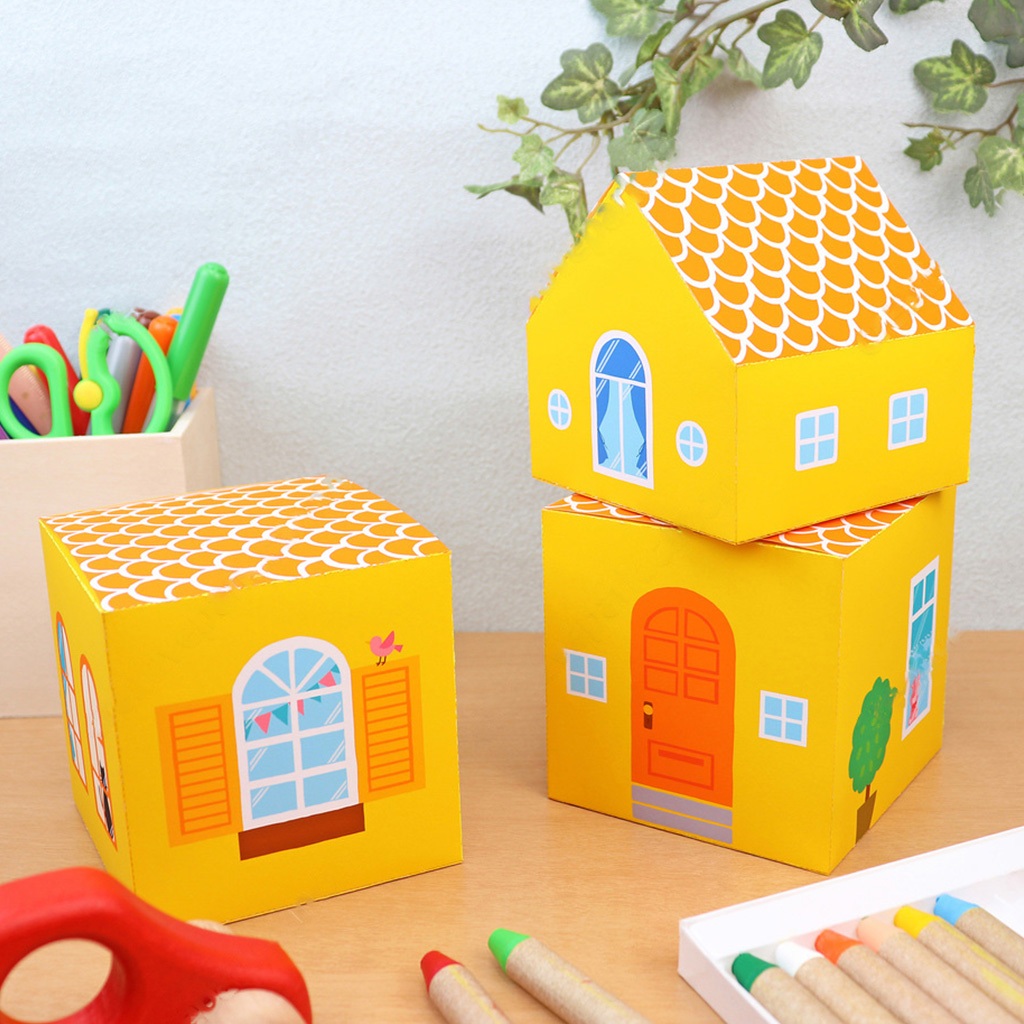 Yellow House Box Toy Paper Model | Shopee Philippines