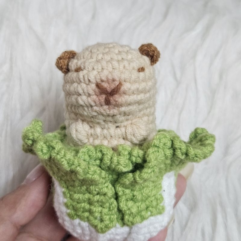 (Available) Wool cabbage Capybara keychain (Shop's own photo) | Shopee ...