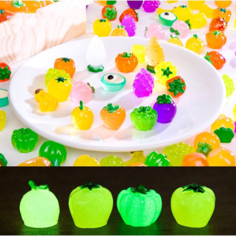 [GLOWING] DIY Fruit, Fruit, Vegetable, Bottle Charms. Decorative ...