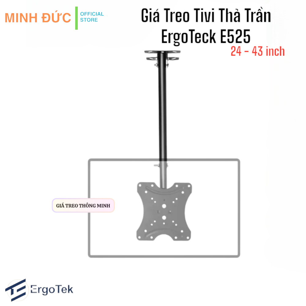 Ergotek E525 Ceiling TV Mount - 360 Degree Rotating Ceiling TV Mount ...