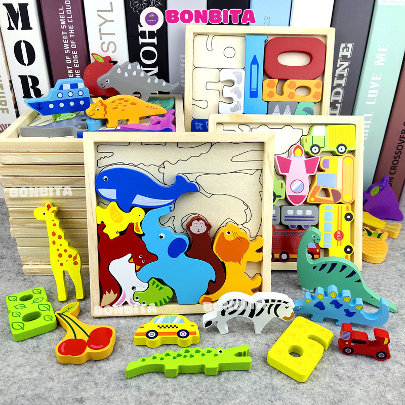 Smart Jigsaw Toys, 3D FLOATING WOODEN Jigsaw Puzzles with Many Themes ...
