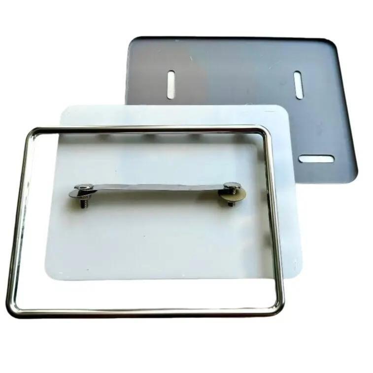 Stainless Steel License Plate Border Set with Mica + Pat for ...