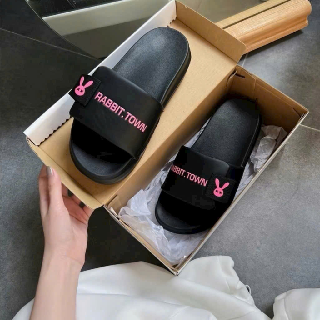 Rabbit Slippers Rabbit Slippers with Soft Leather Ripped Straps ...