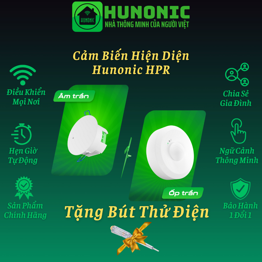 Hunonic HPR Ceiling Presence Sensor, Control All Devices When There Are ...
