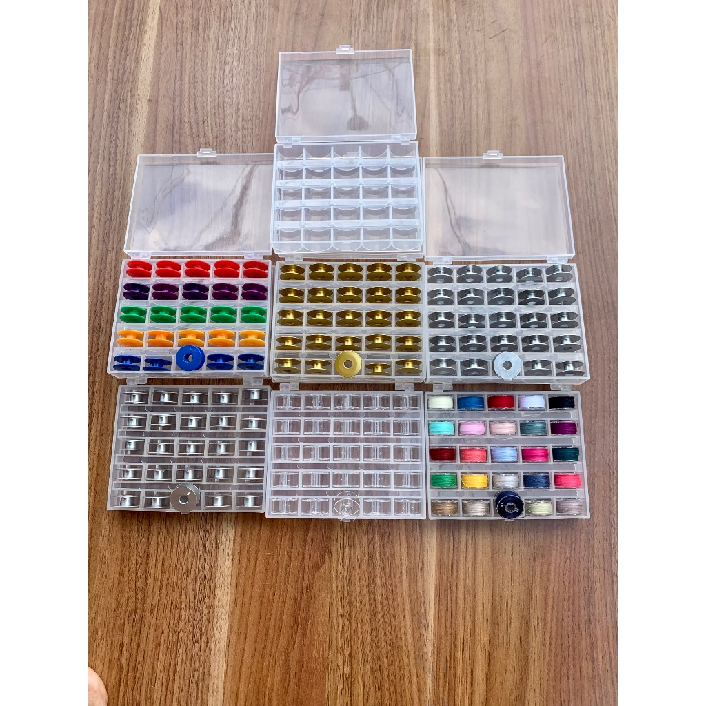 Bobbin storage tools, sewing machine bobbin containers, industrial and ...