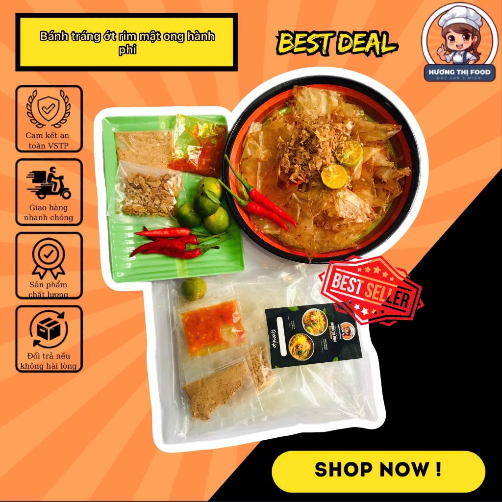 Dewdried rice paper with chili simmered in honey and fried onions