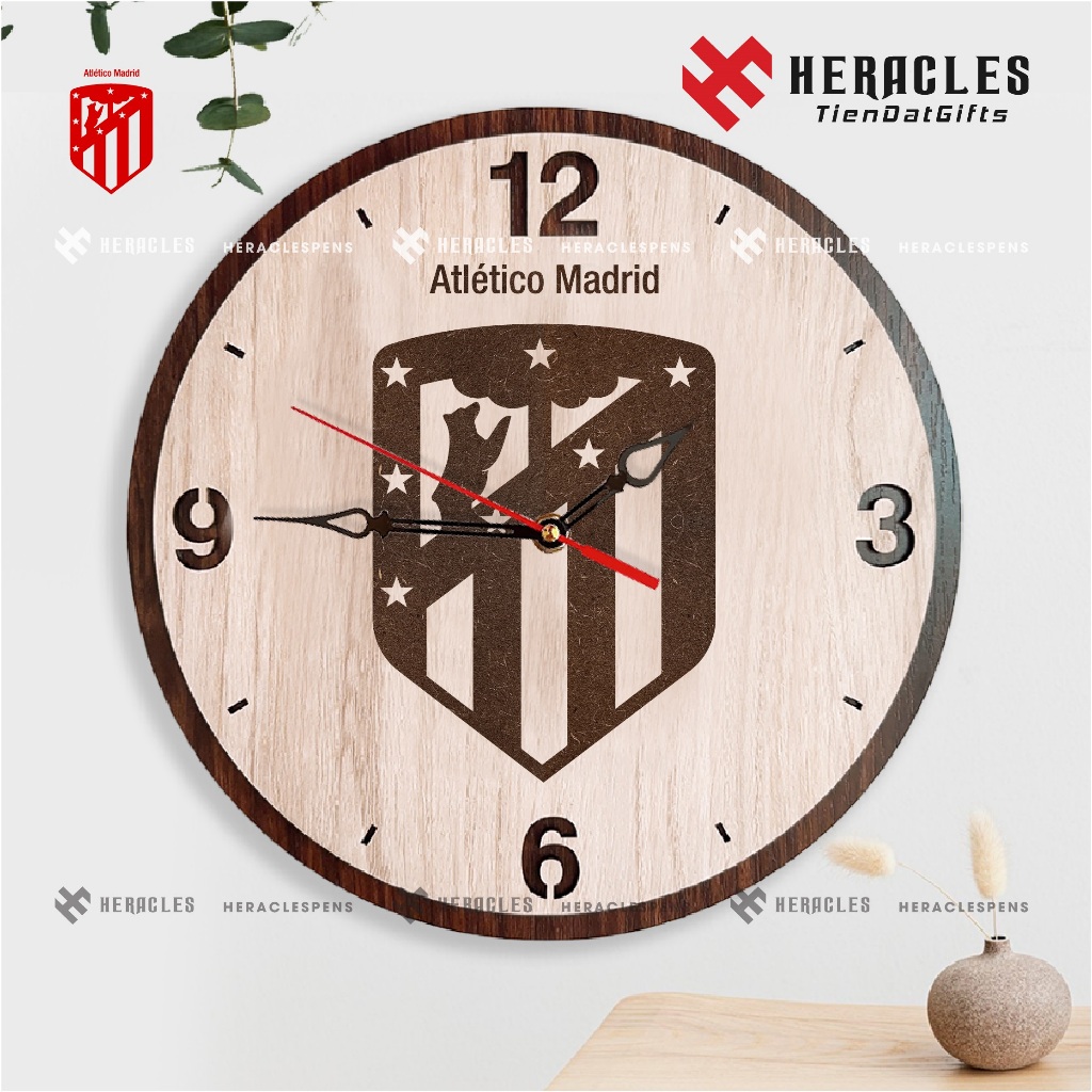 Wooden Wall Clock - Engraved football logo, name upon request - Clock ...
