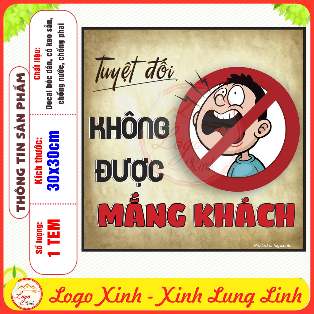 Funny Logo Sticker Can't Scold Customers For Shops, Companies, Offices ...
