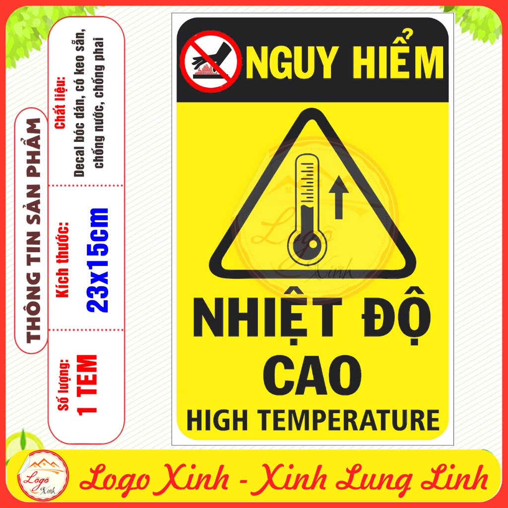 LOGO STICKER HIGH TEMPERATURE WARNING, HIGH STAMPS - WORK SAFETY ...