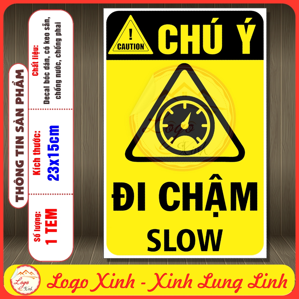 LOGO STICKER SLOW-LOW WARNING - SLOW - WORKING SAFETY WARNING SIGN ...