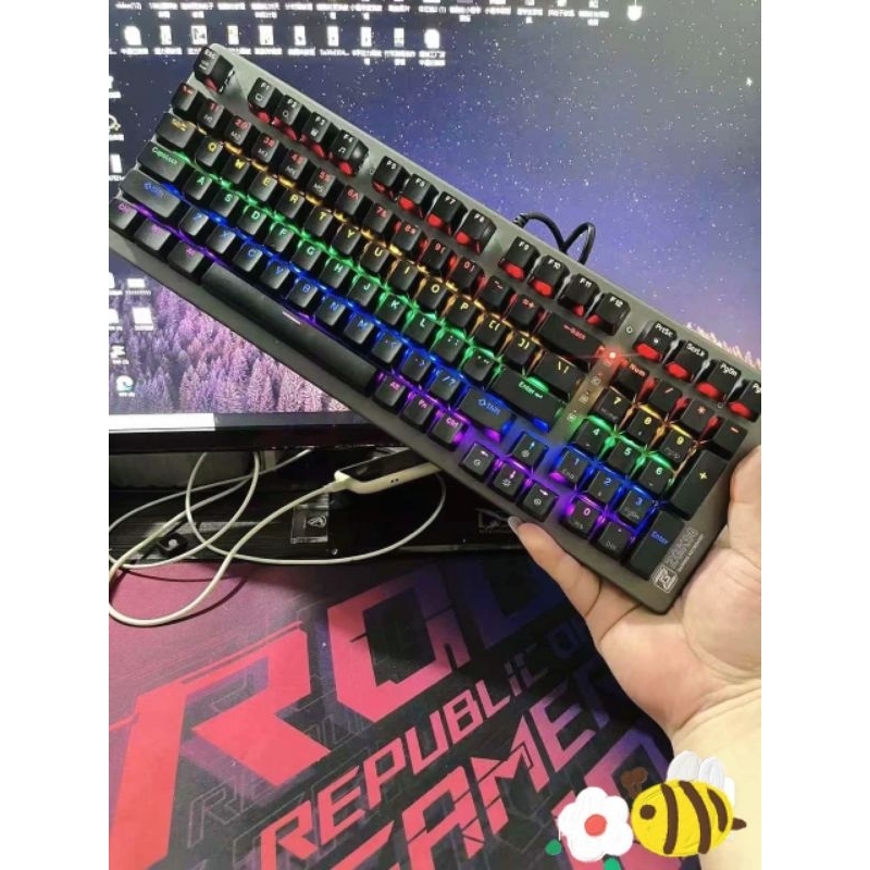 ZIDLI ZGK98 Optical Mechanical Keyboard Row 2nd Layout 98 rainbow led ...