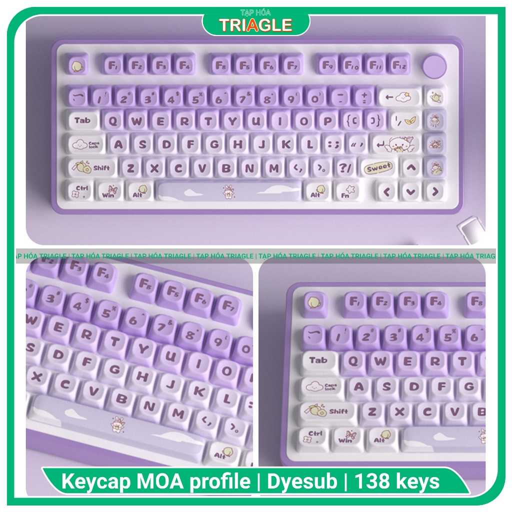 Moa Bunny Purple Keycap | Purple Rabbit | Pbt | Dyesub | Set of 138 ...