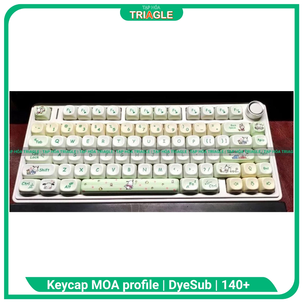 Sanrio Pochacco Keycap | PBT | DyeSub | MOA | Set of 144 Mechanical ...