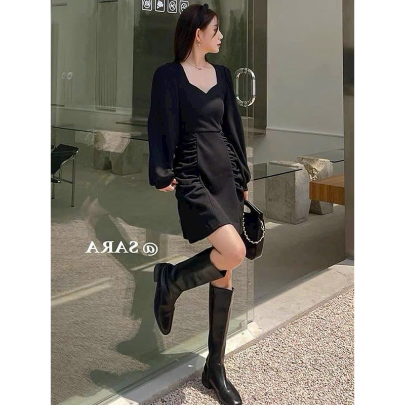 black tulle bridesmaid dress Puffy Long Sleeves Party with Beadings, Black Tulle Size:38x28 Classic length: MAXI Wren Maxi Dress -
