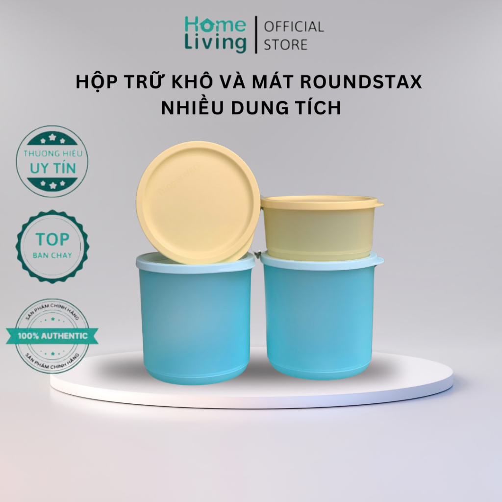 Tupperware Roundstax Cool and Dry Storage Box Set 530ml Box and 1L Box ...