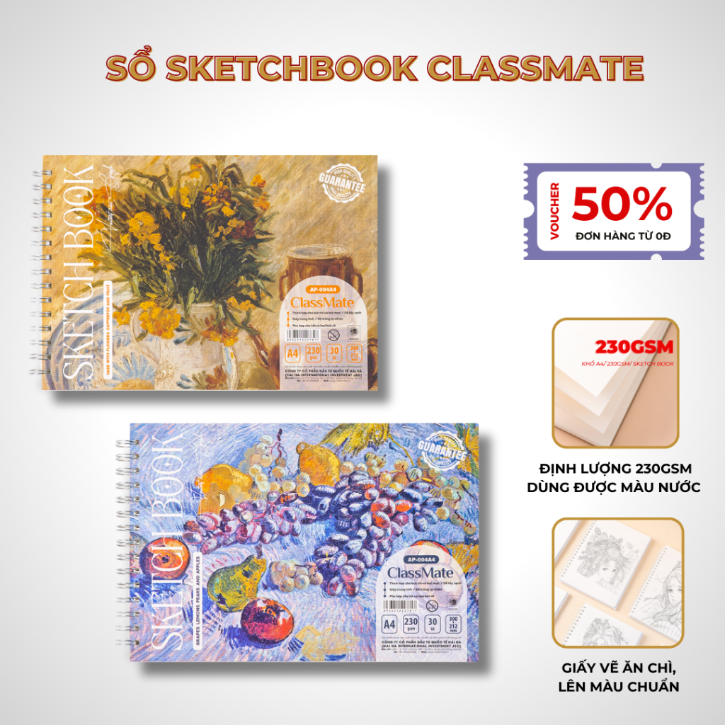 CLASSMATE 230gsm Sketchbook, A4 A5 Sketchbook with Good Pencil Paper ...