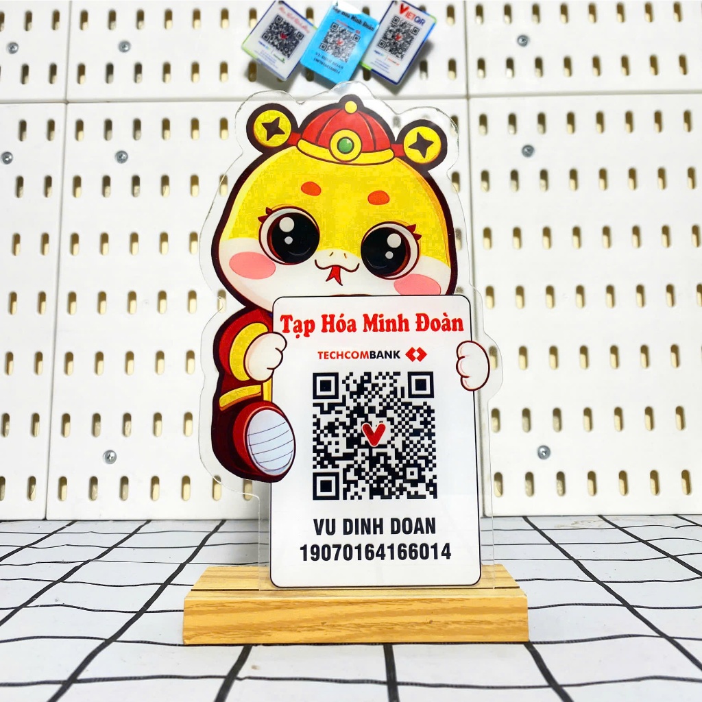 Lovely snake-shaped qr code mica board on request, printing bank qr ...