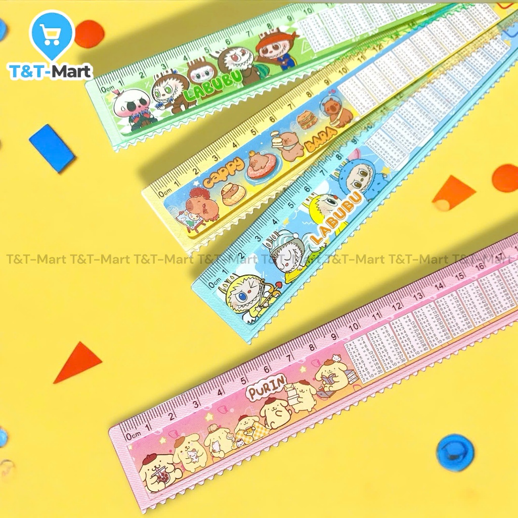 Convenient ruler with Cuu Chuong board with many cute cartoon patterns ...