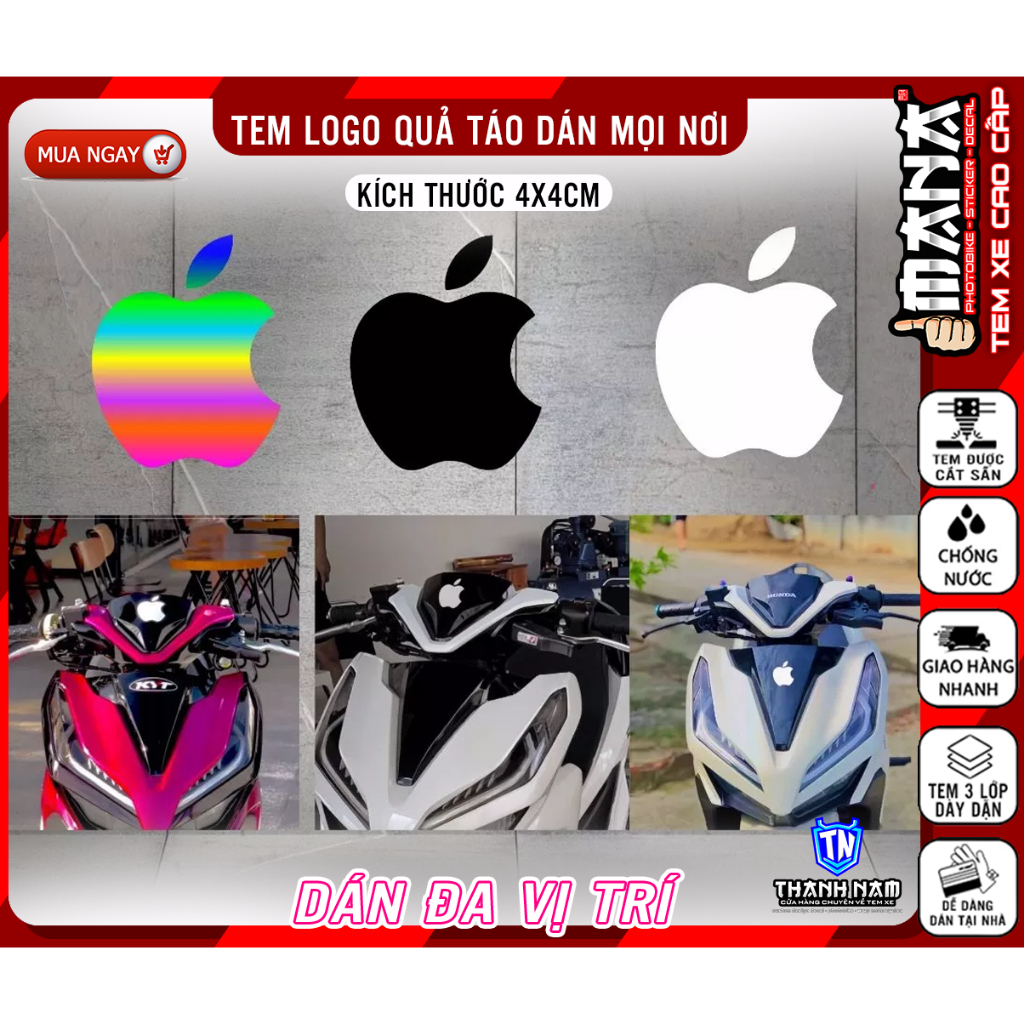 Apple logo sticker Sticks everywhere, Apple logo sticker, car decal ...