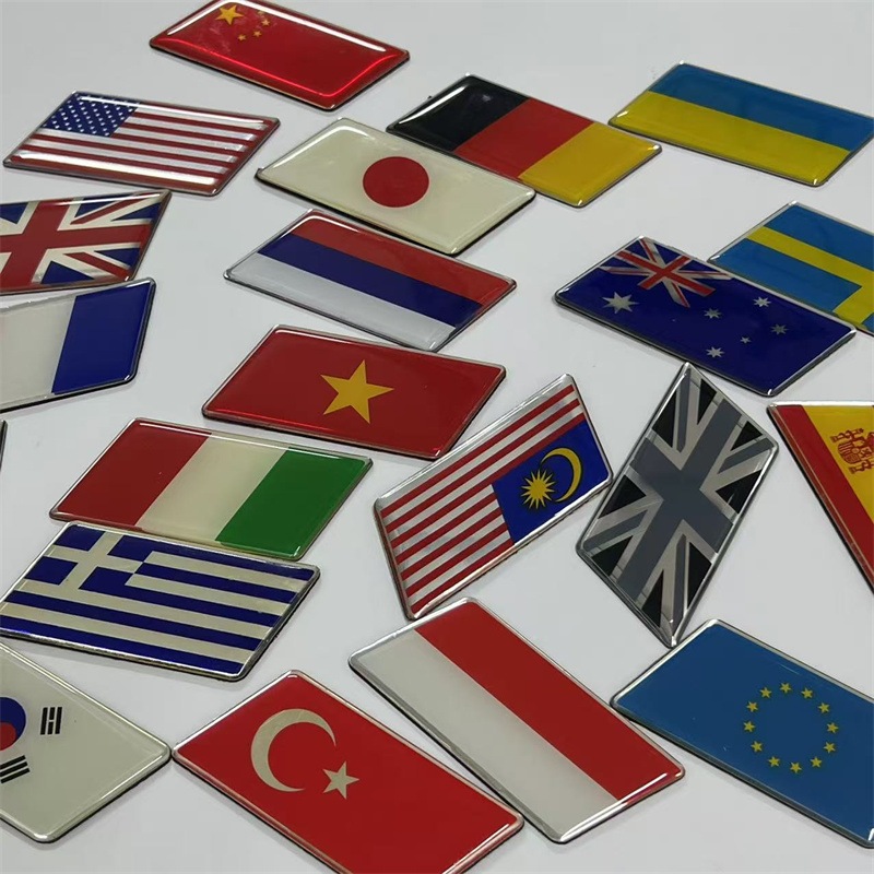 High-quality metal logo sticker with flags of countries | Shopee ...