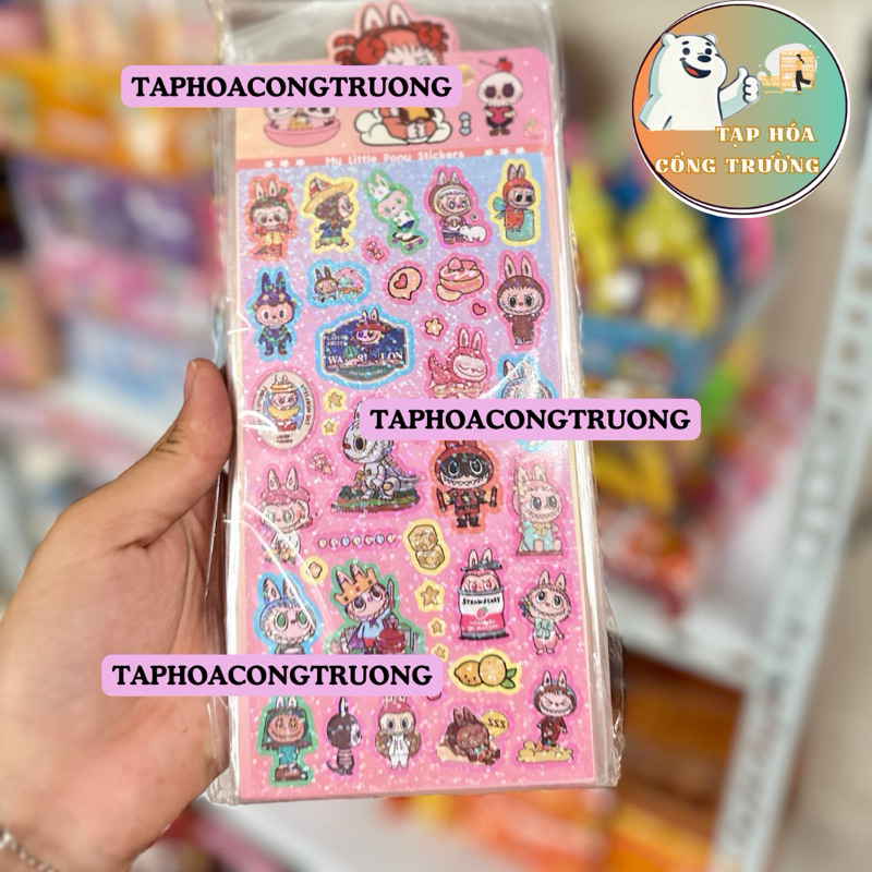 Bag of 20 Labubu Stickers with many themes with super beautiful glitter ...