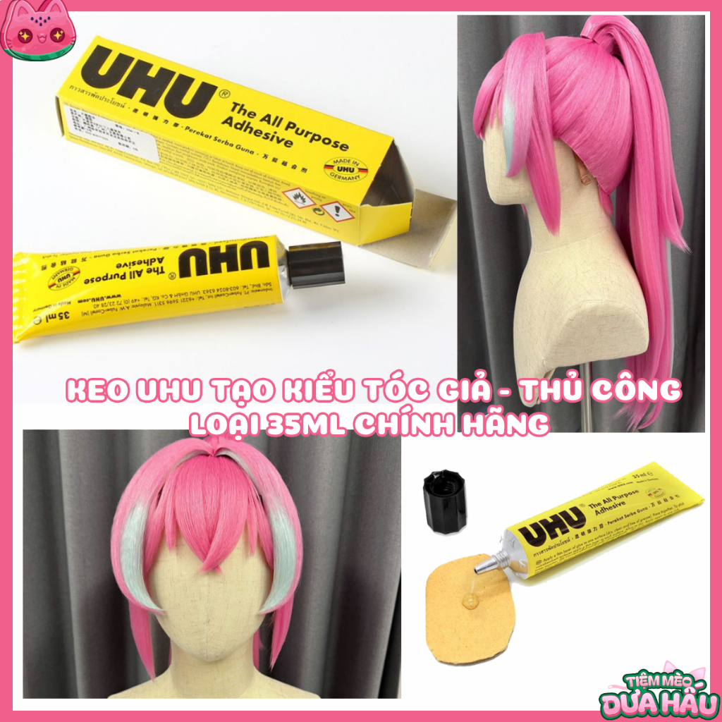 UHU Glue 35ml Craft Glue, Wig Sticker, Wig Styling Glue, Model Sticker ...