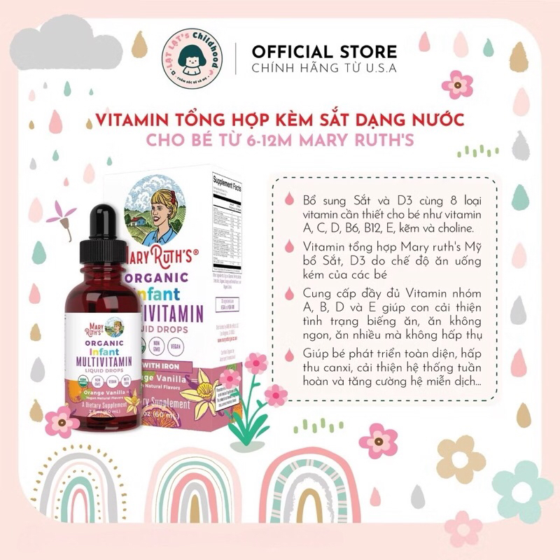 Mary Ruth's Organic Infant Multivitamin Liquid Drops 60ml for babies ...