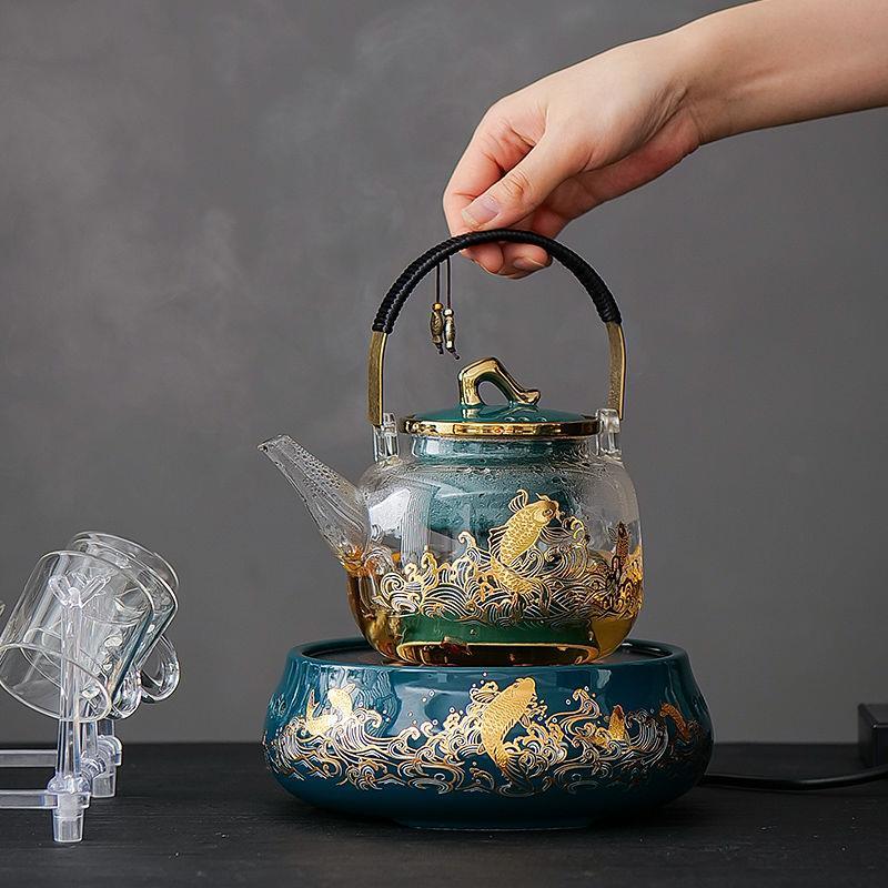 Ceramic Shell Infrared Kettle and Stove Set with Stainless Steel Grill ...