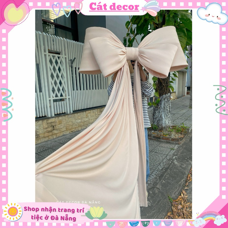 Giant 4-pointed bow with various colors of drooping tail | Shopee ...