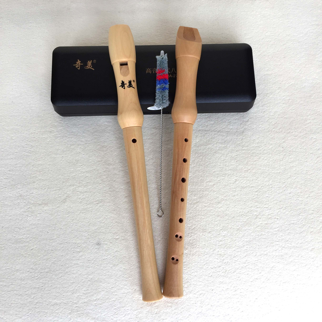 Real Wooden Recorder Vertical Flute, Luxurious Plastic Box - Musical ...