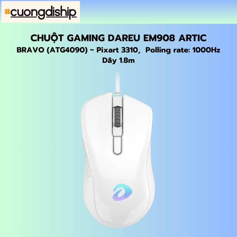 Dareu EM908 Artic White gaming mouse - Genuine product | Shopee Philippines