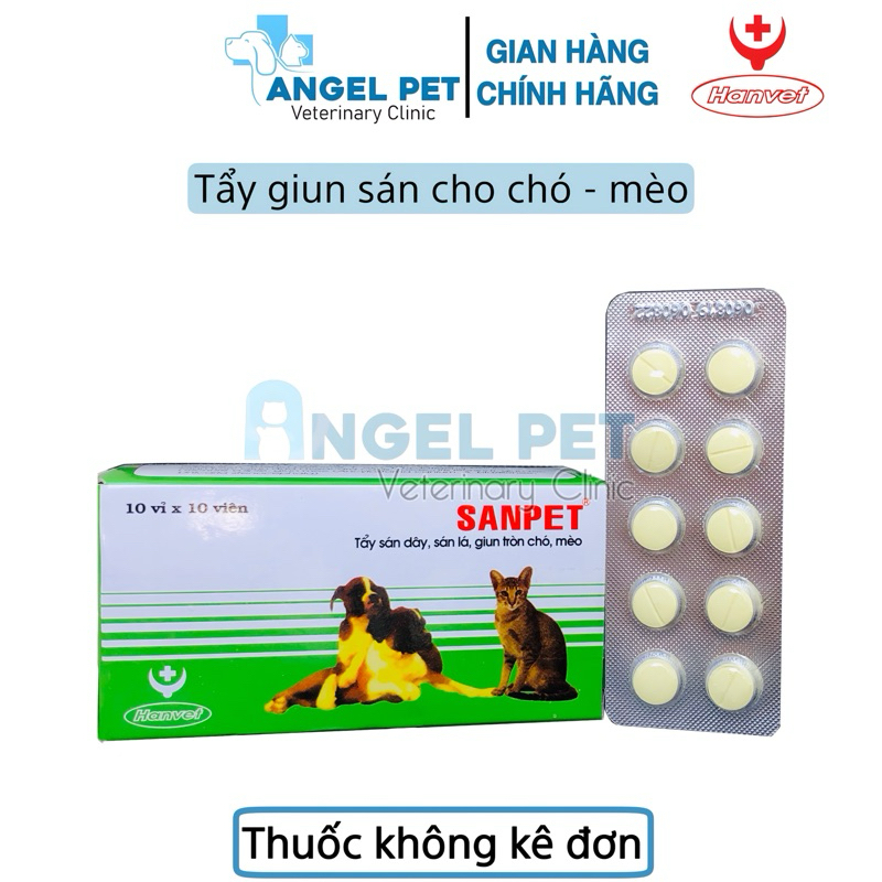 Hanvet SANPET Deworming Tablets for Dogs and Cats, Removes Stripworms ...