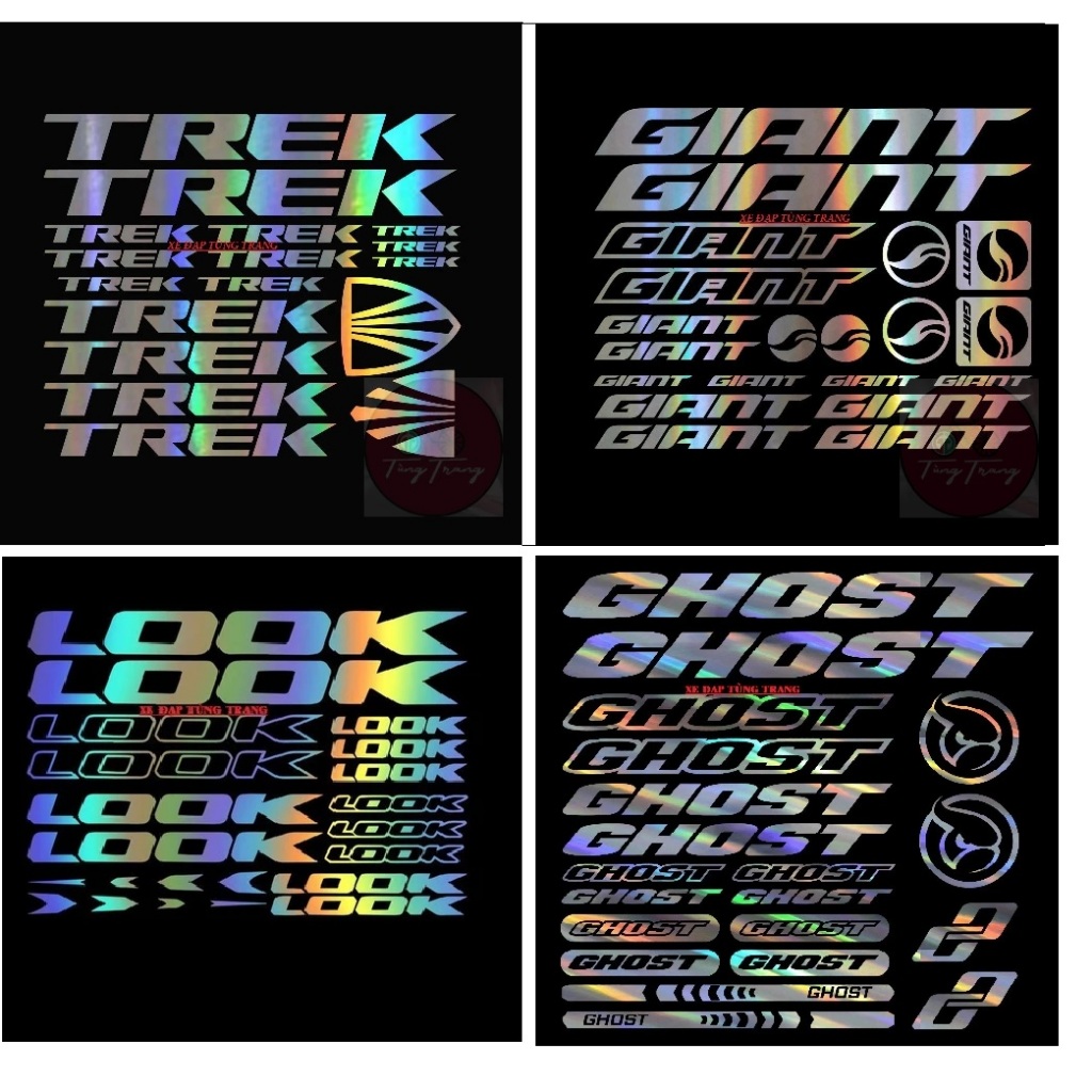 Trek, GIANT, GHOST, LOOK, SCOOT, BIANCHI bicycle frame stickers ...