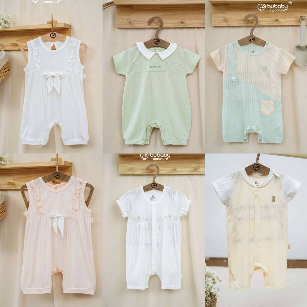 BUBABY 2025 - Thigh Body, short sleeves mid-set Bambus - White - matcha ...