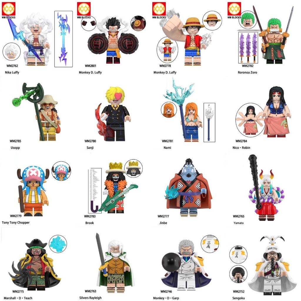 One Piece minifigure assembly toy Pirate King Luffy Zoro Sanji code WM ...