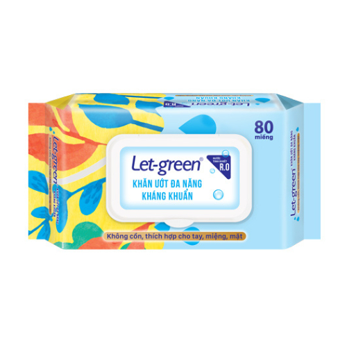 Let-green Antibacterial Deodorant Wet Tissues 80 pieces/bag | Shopee ...