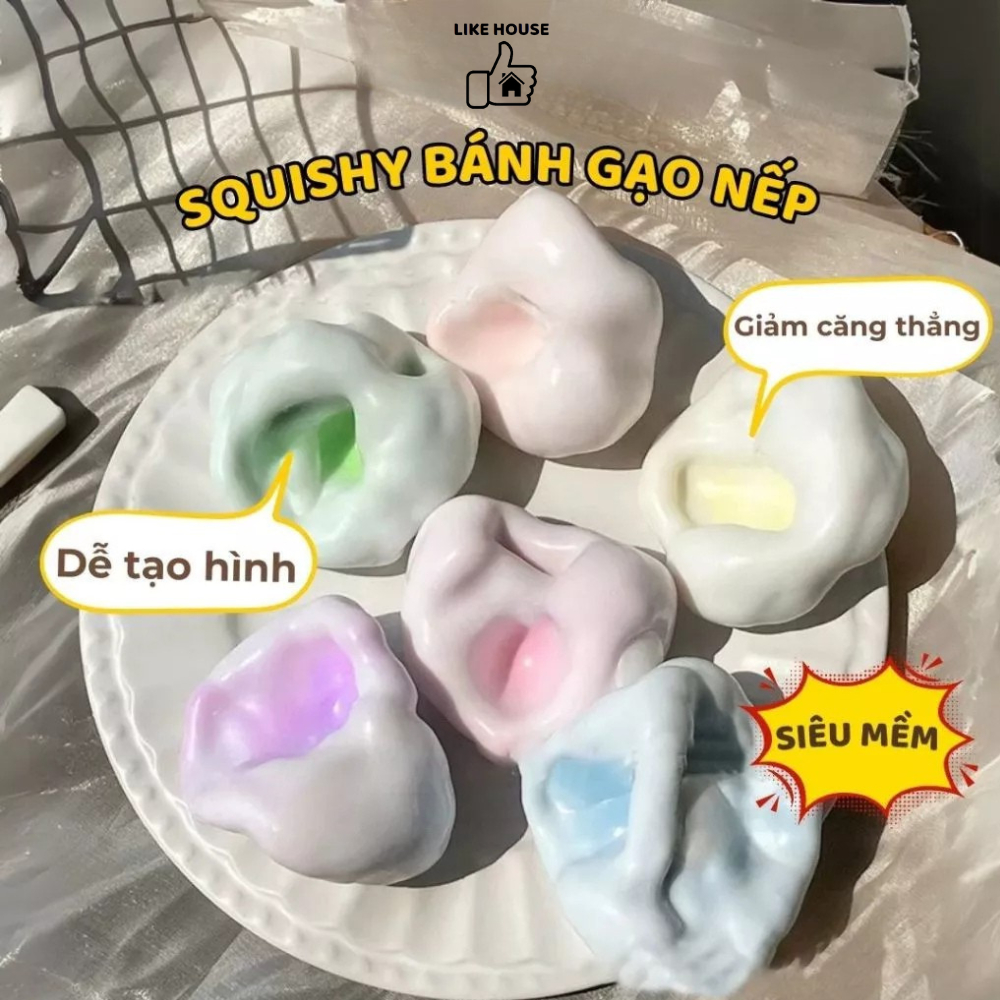 Lovely Entertainment Multi-Colored Sticky Rice Cake Shaped Squishy Toy ...