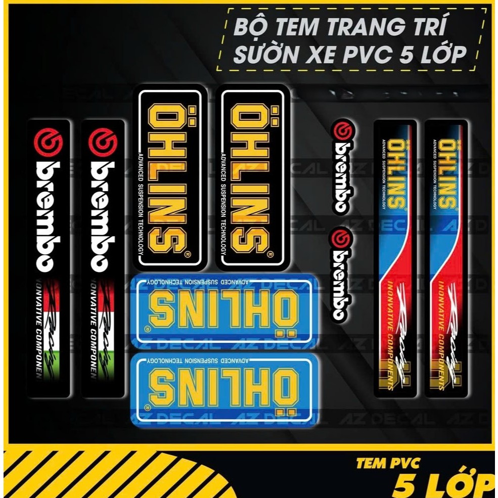 Ohlins Fork Side Sticker 01 Complete Set Non-Reflective Car Sticker ...