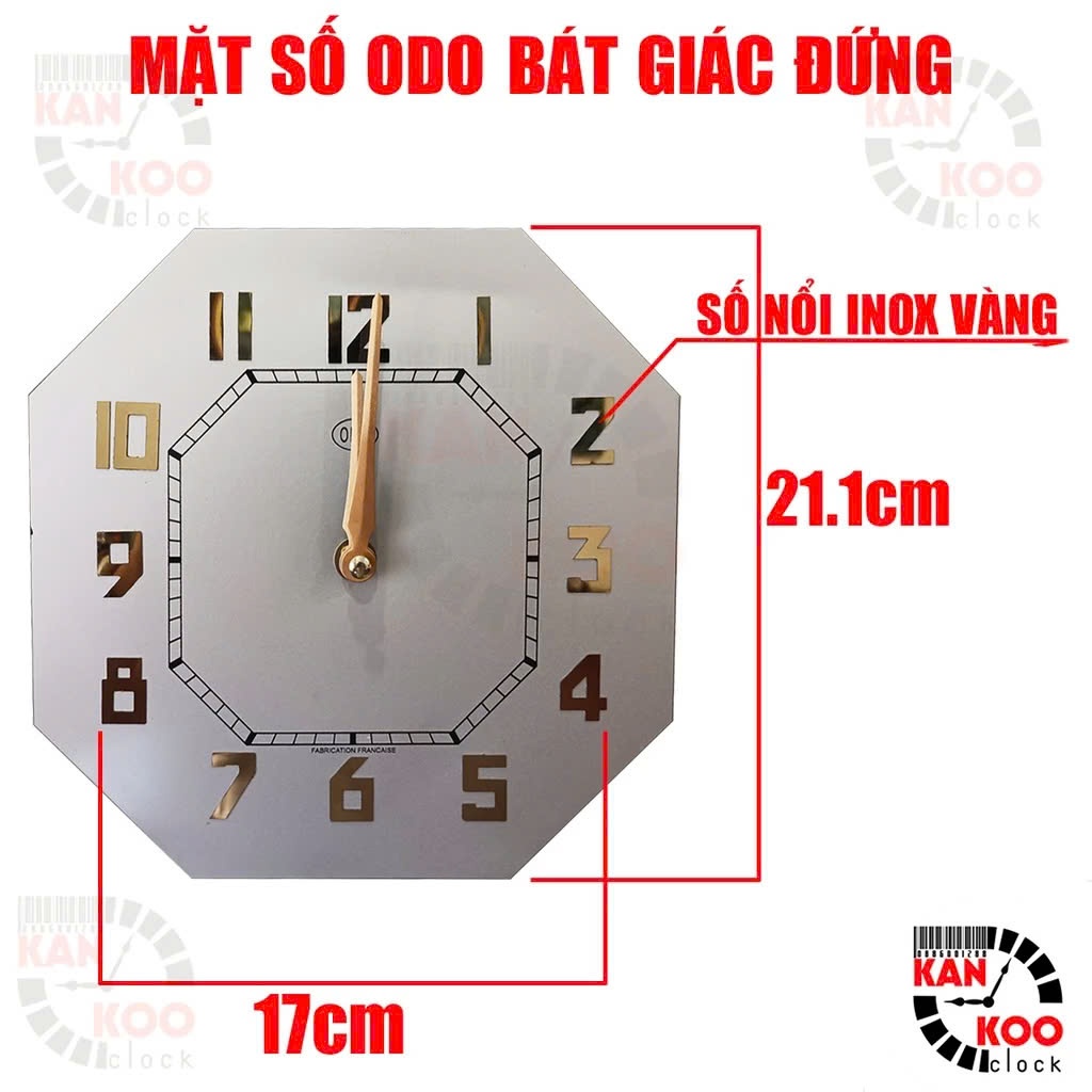 Odo Octagonal Vertical Watch Face 21.1cm – Gold Polished Stainless ...