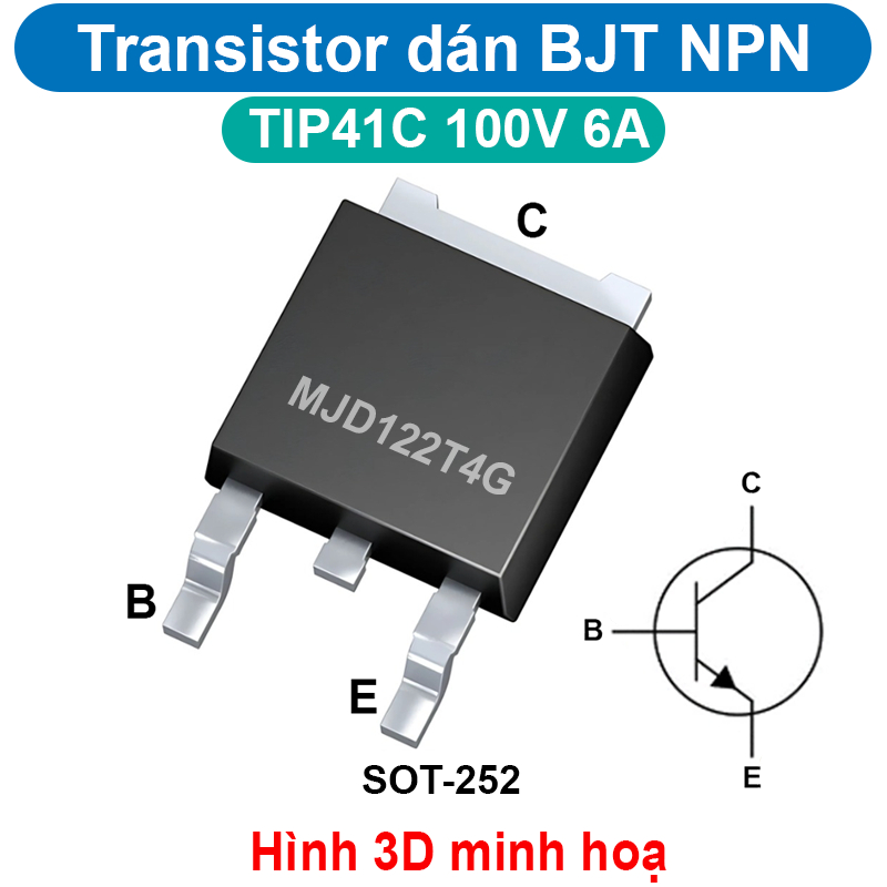 Transistor BJT NPN TIP41C 100V 6A pin TO-252 | Shopee Philippines