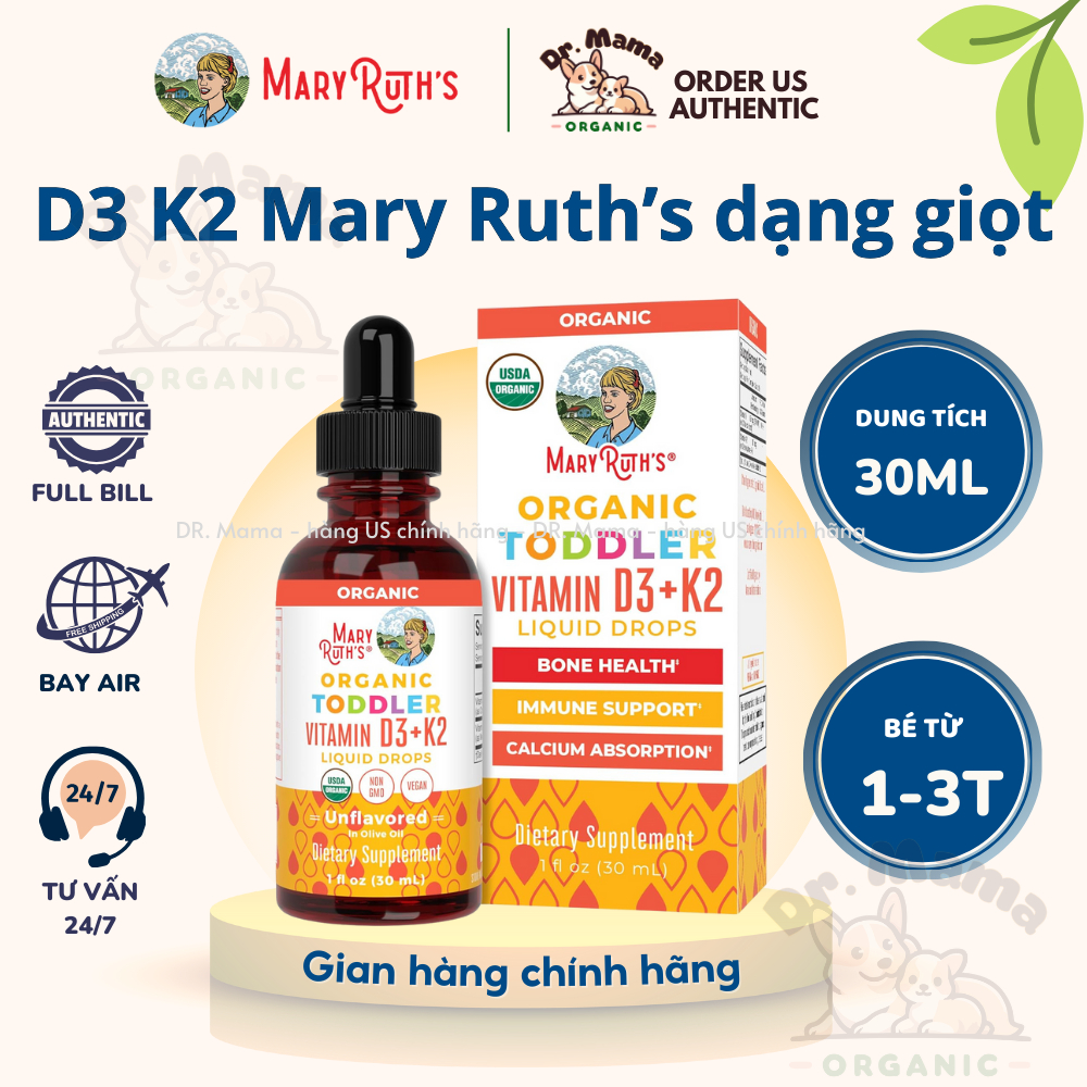 Vitamin D3 K2 Mary Ruth's Organic Drops - Helps Children Grow Height ...