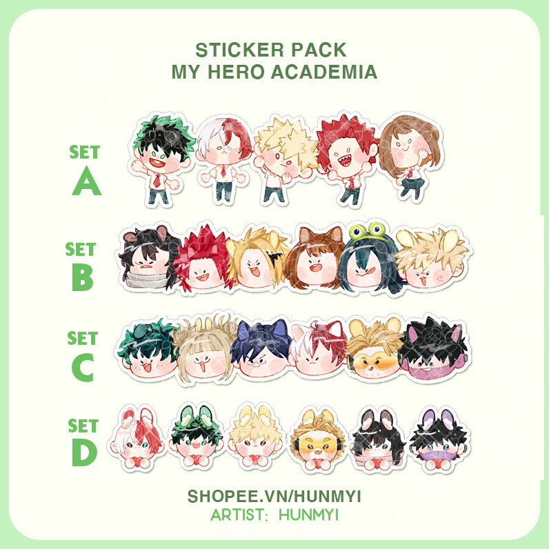 Sticker/Sticker My Hero Academia / MHA - Artist Hunmyi | Shopee Philippines