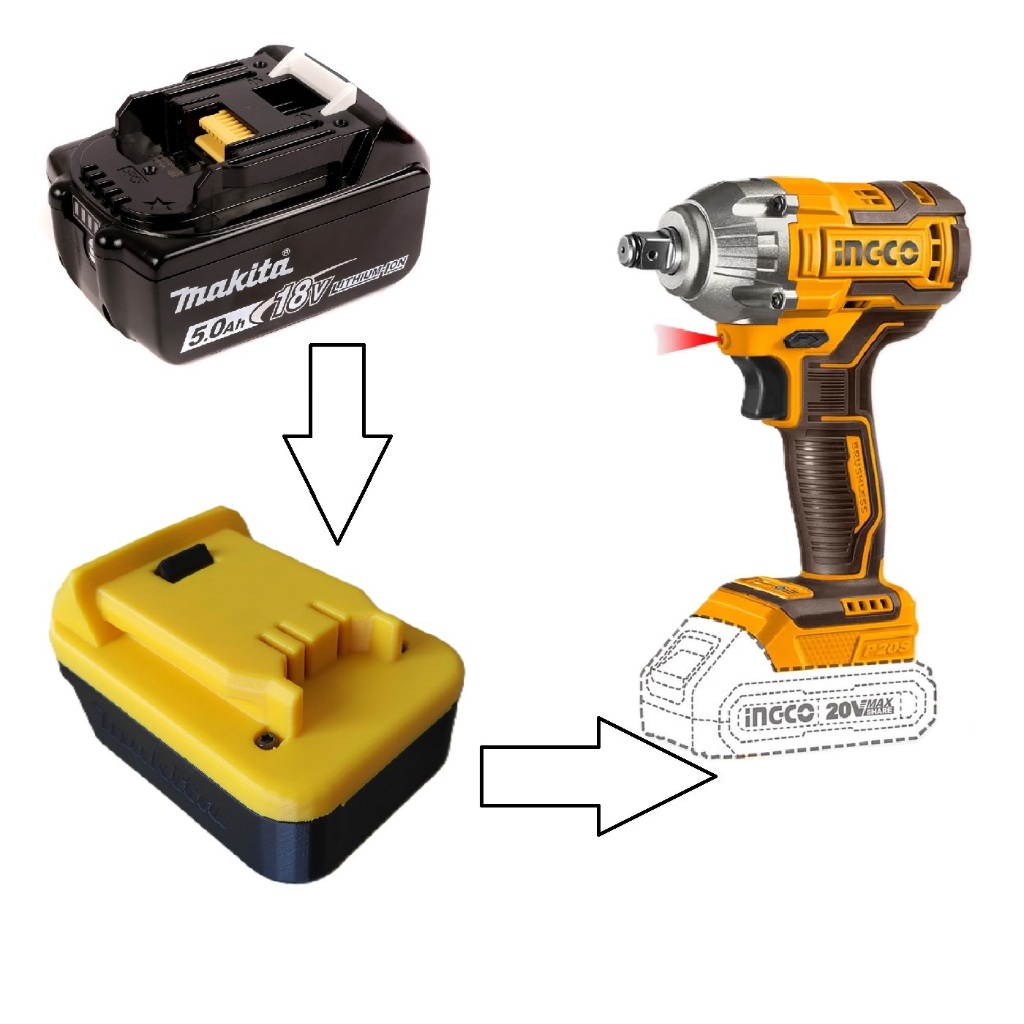 Universal battery adapter for INGCO TOTAL 20v (machine and battery not ...