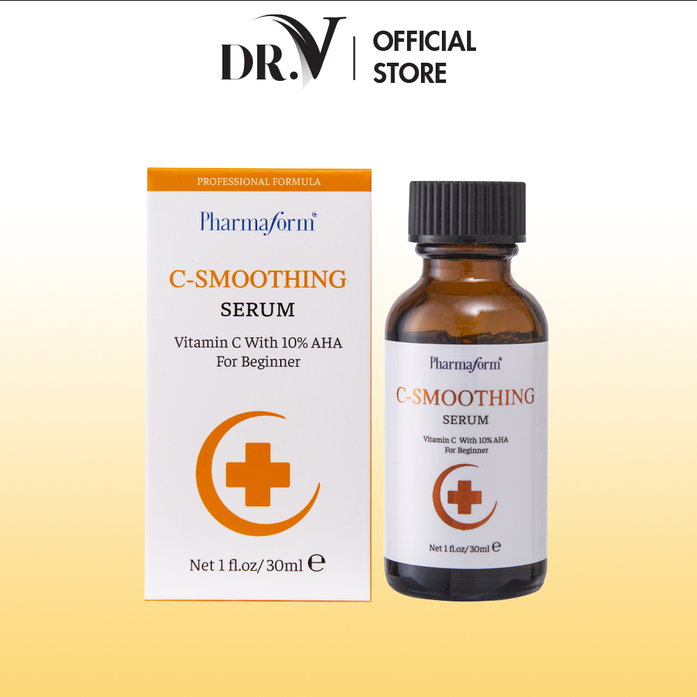 Pharmaform C-Smoothing Serum Vitamin C + 10% AHA Whitens Skin, Reduces ...