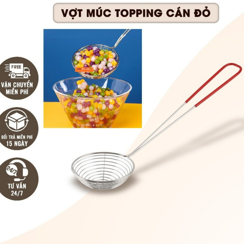Pearl Topping Ladle, Aloe Vera, Milk Tea Jelly, Super Durable Red ...
