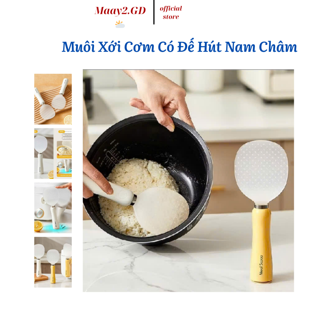 Rice Ladle with Magnetic Suction Base, Made of Silicone and High ...