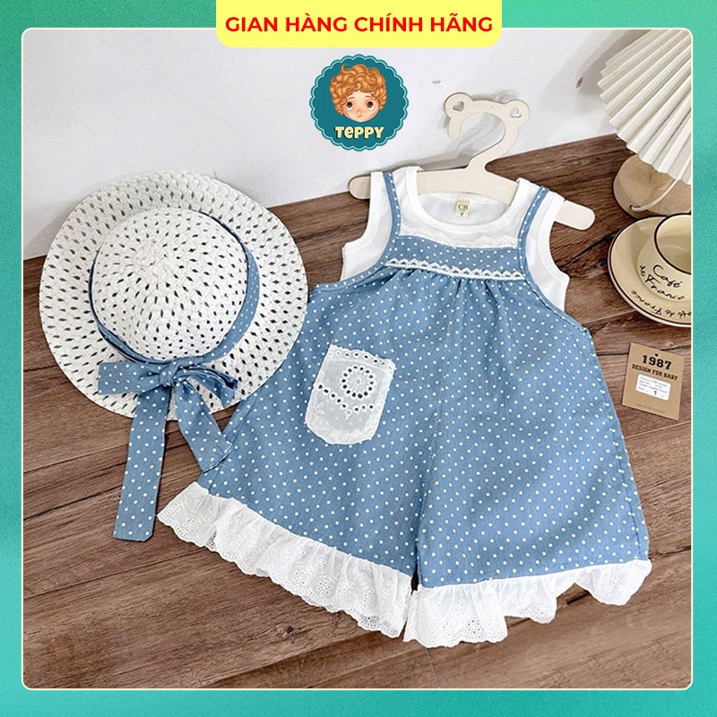 Toddler Bella F25 Polka Dot Overalls (1-6y) - Denim