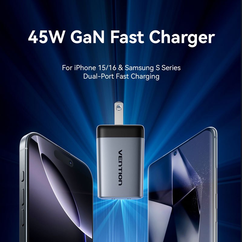 VENTION GanDash Series FCD 45W 2C Fast Charger (GaN V Tech, PD3.0 & PPS ...