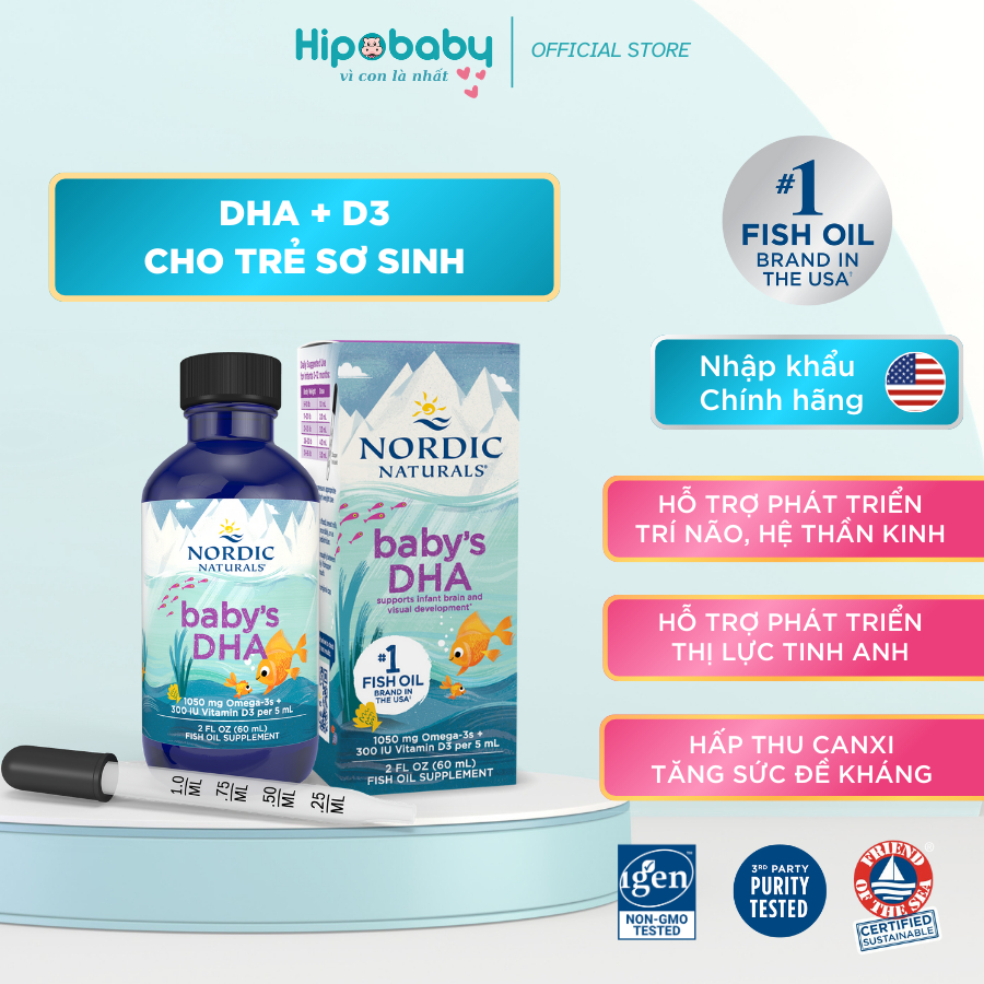 Nordic Naturals Baby DHA Syrup, supports brain development for newborn ...