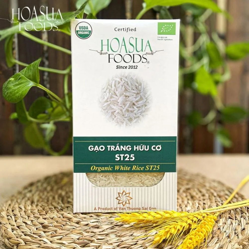 Organic white Rice ST25 Hoa Sua Foods - Japonica Organic white Rice 1kg ...